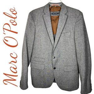 MARC O’POLO Wool Blend 2-Button Gray Tibro Blazer Jacket, Size 46 (US Small)